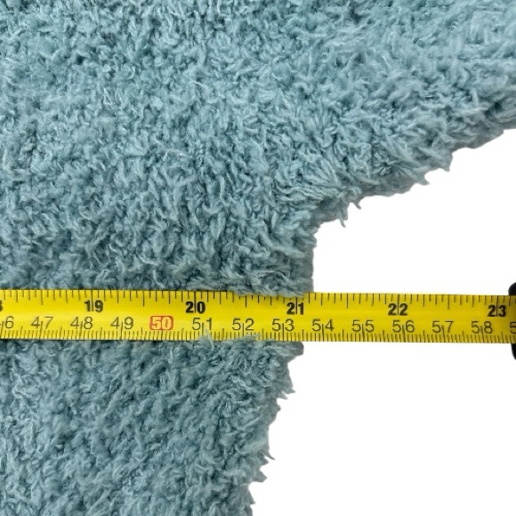 Poof Apparel Women’s Sea Mist Blue Stretchy Scoop Turtleneck Sweater Size L - Picture 6 of 8